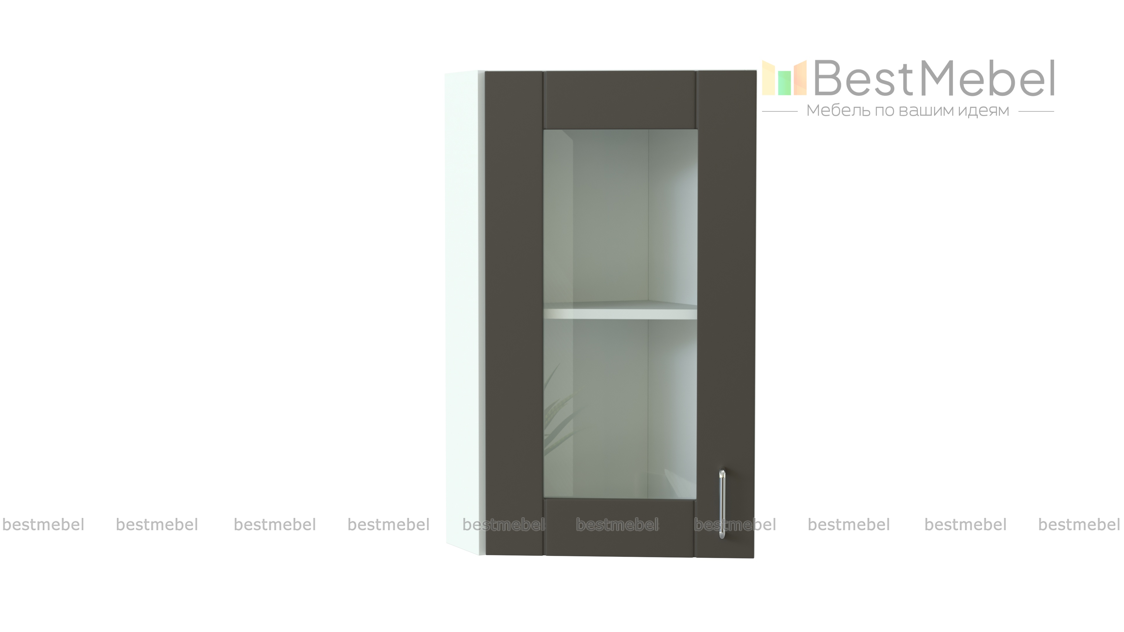 Шкаф верхний торцевой остекленный Лофт BMS