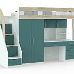 Кровать-чердак с рабочей зоной Мираж 5 BMS - Фото 3