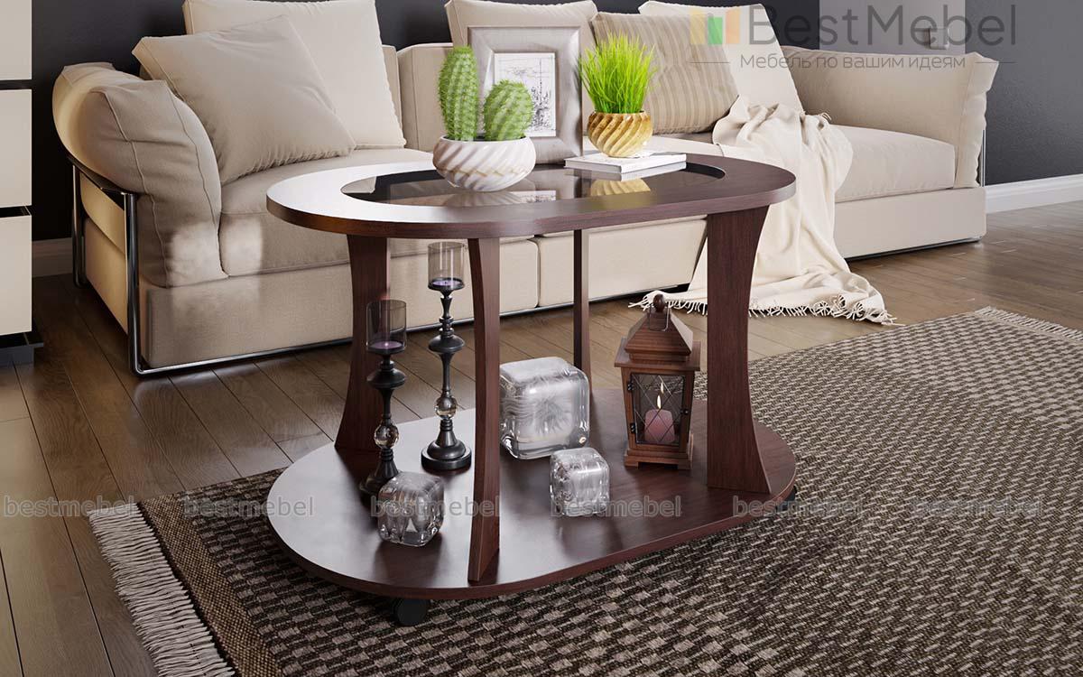 Стол журнальный Доминик 4 со стеклом BMS - Фото