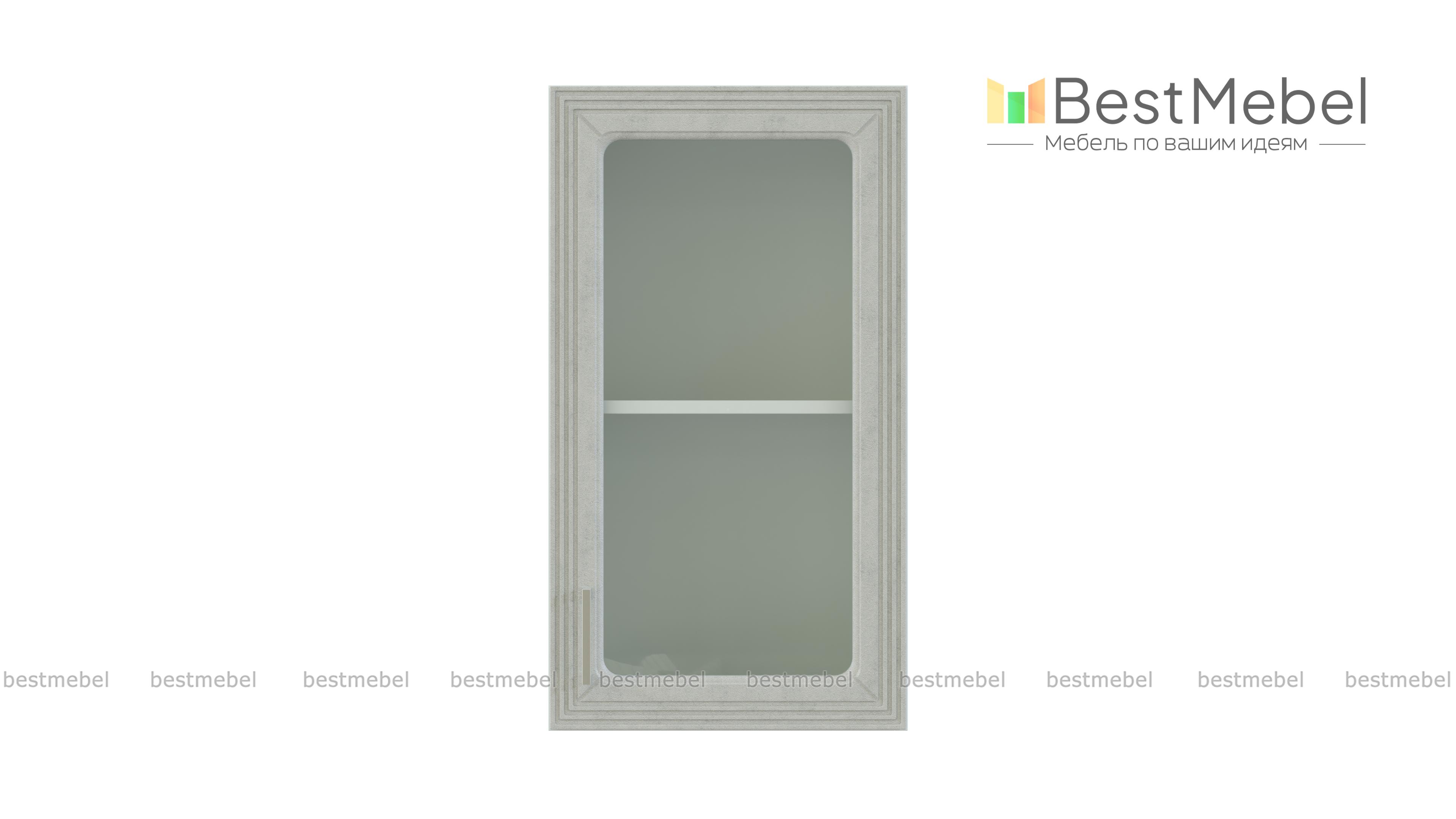 Шкаф навесной дверь со стеклом Ника BMS - Фото