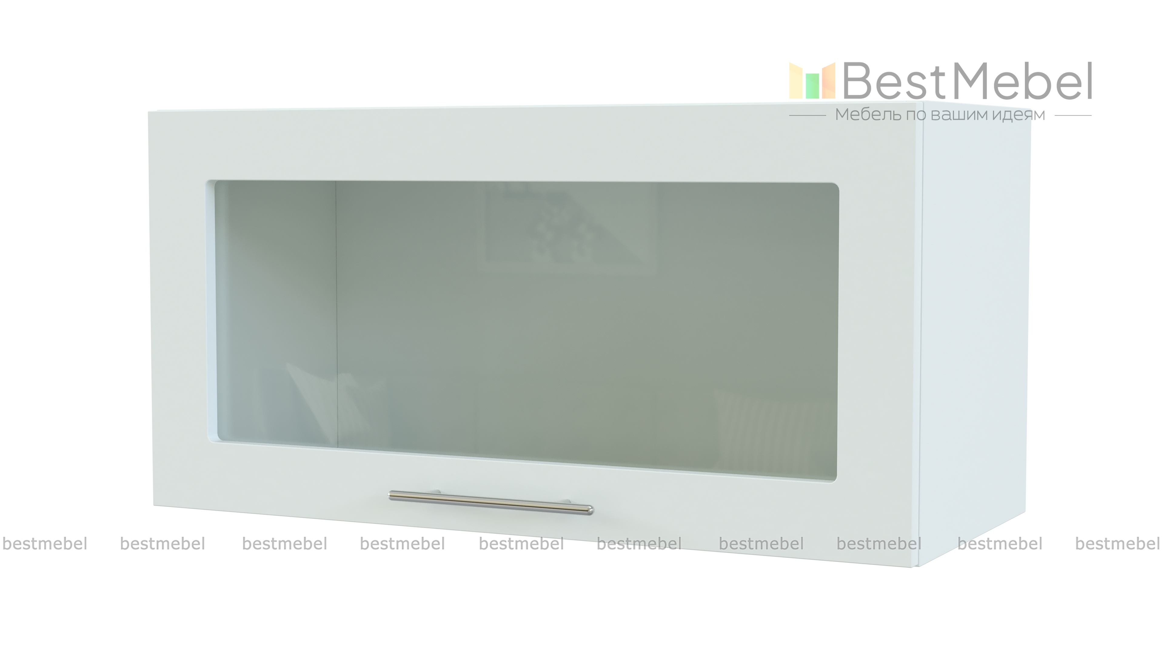 Шкаф верхний горизонтальный со стеклом 800 Капля BMS