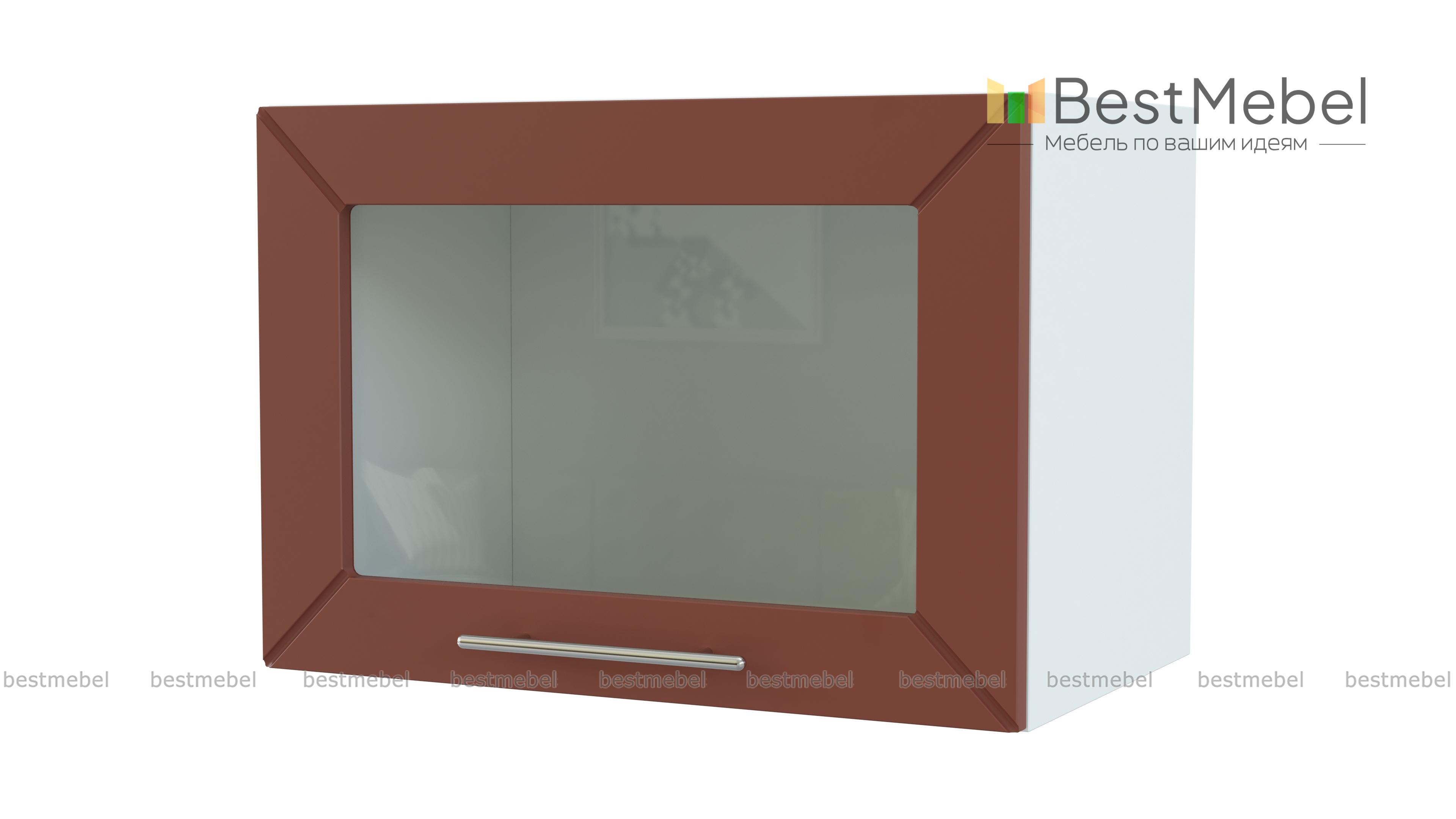 Шкаф верхний горизонтальный остекленный Тетчер BMS - Фото