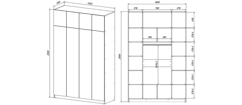 Шкаф распашной Ангард 31 (1600*2500*600)