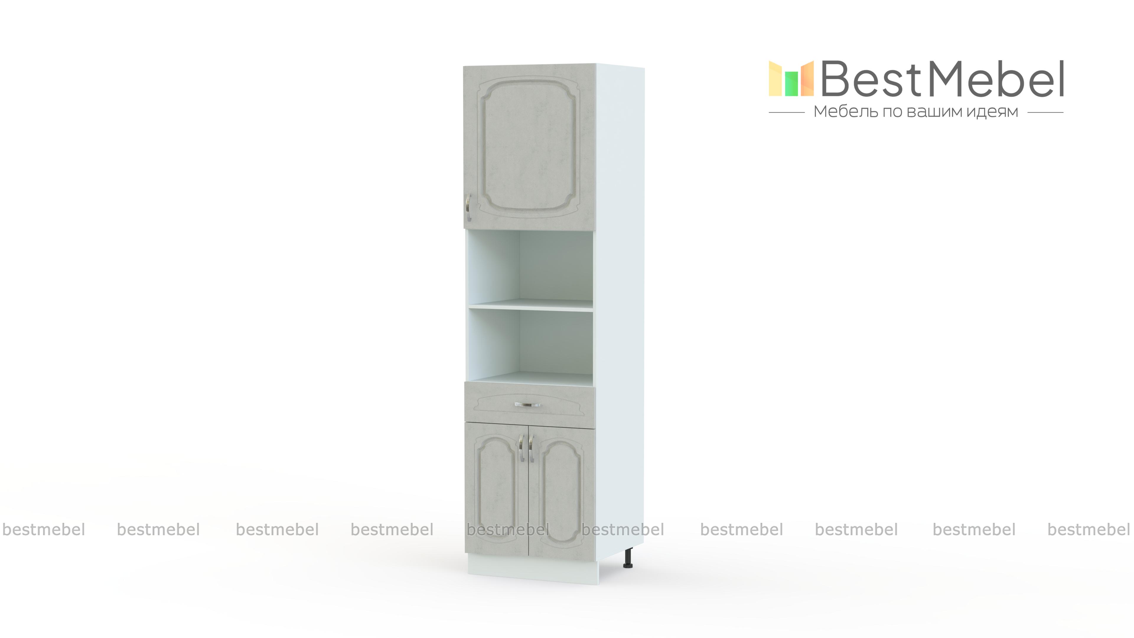 Шкаф пенал с дверцами и 1-м ящиком Настя 2 BMS - Фото