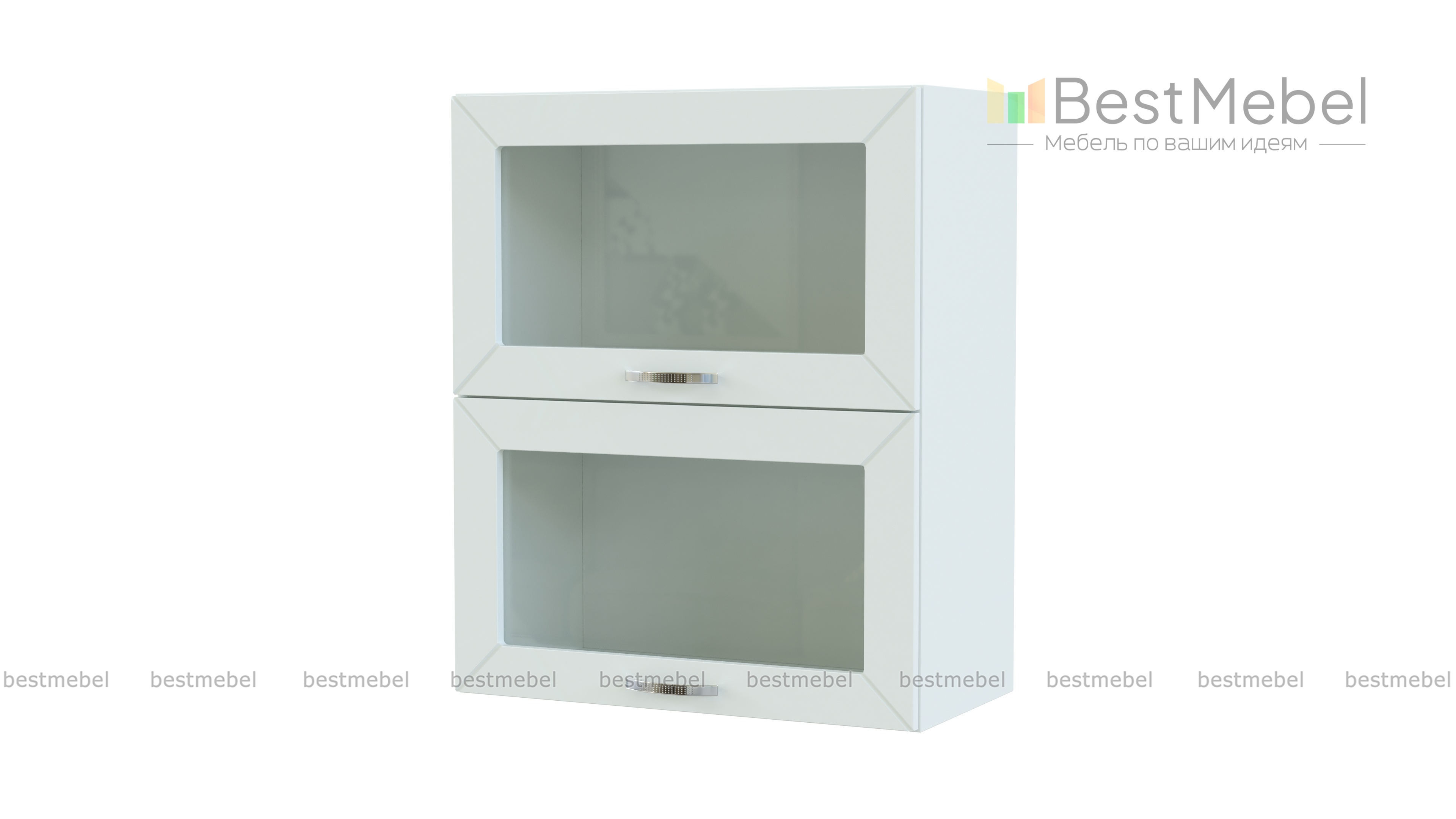 Шкаф антресольный 2 двери со стеклом Агава BMS