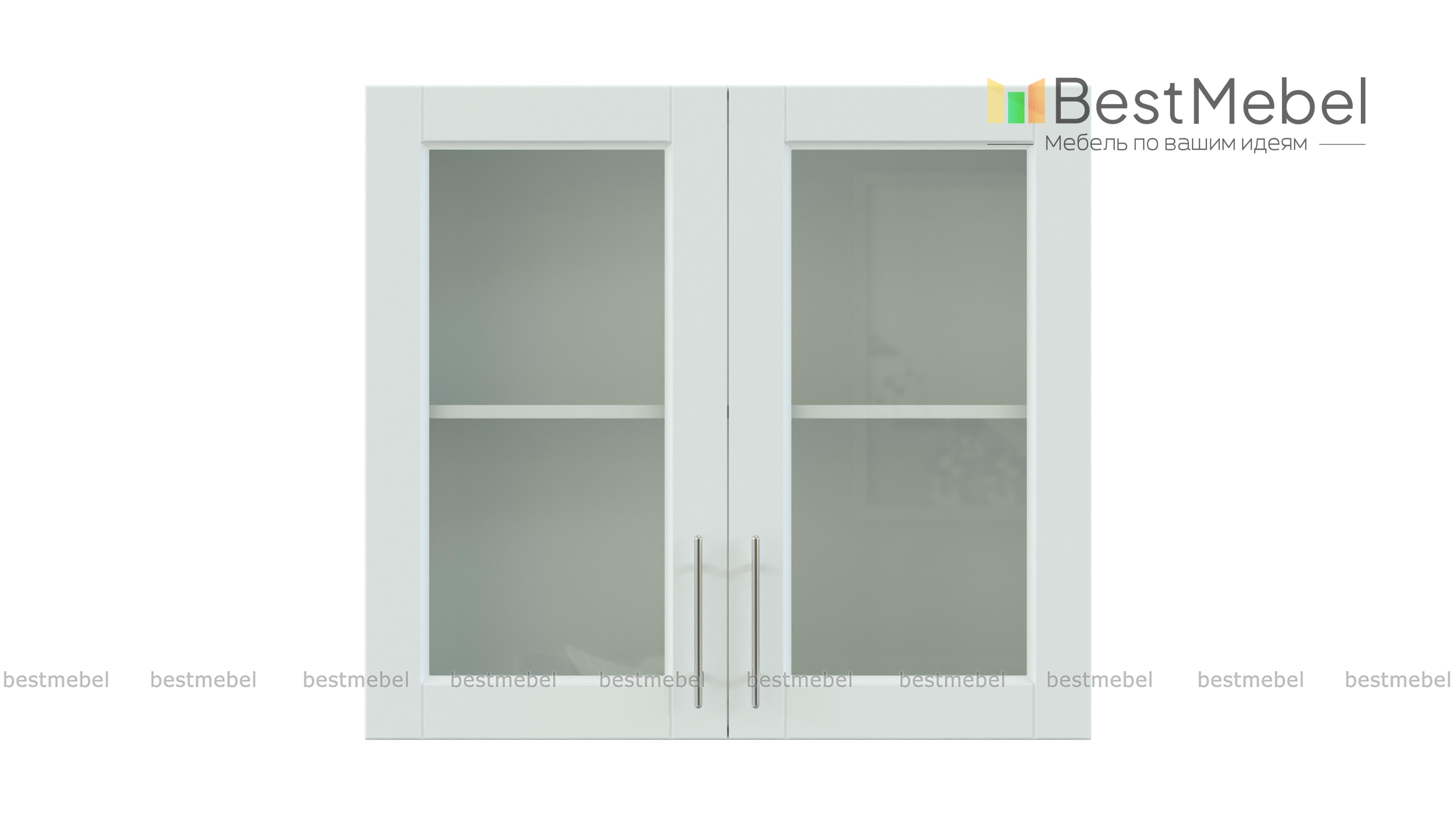 Шкаф верхний с 2-мя остекленными дверцами Сканди BMS - Фото