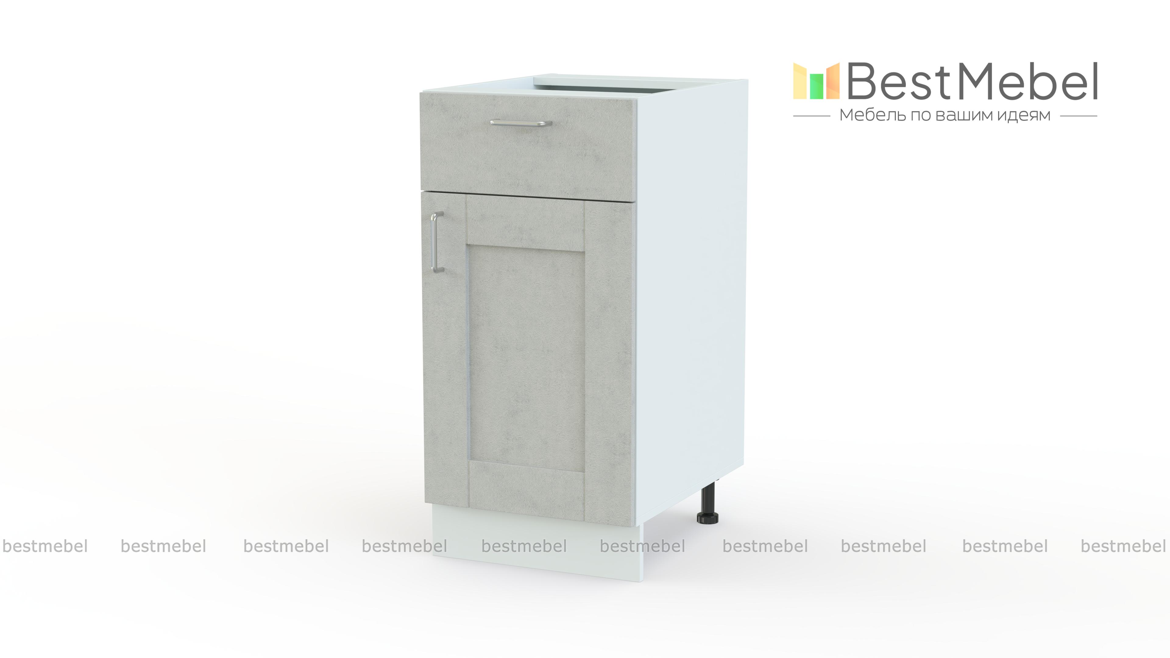 Шкаф нижний с 1-ой дверцей и ящиком Лофт BMS - Фото